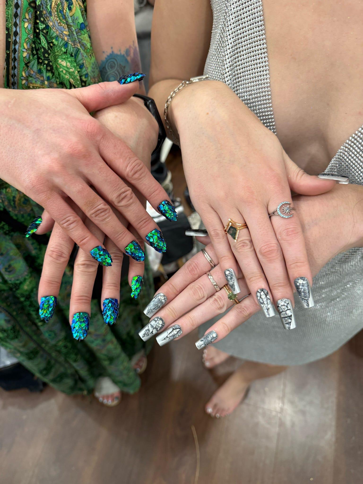 Dragon Scale Acrylic Nails